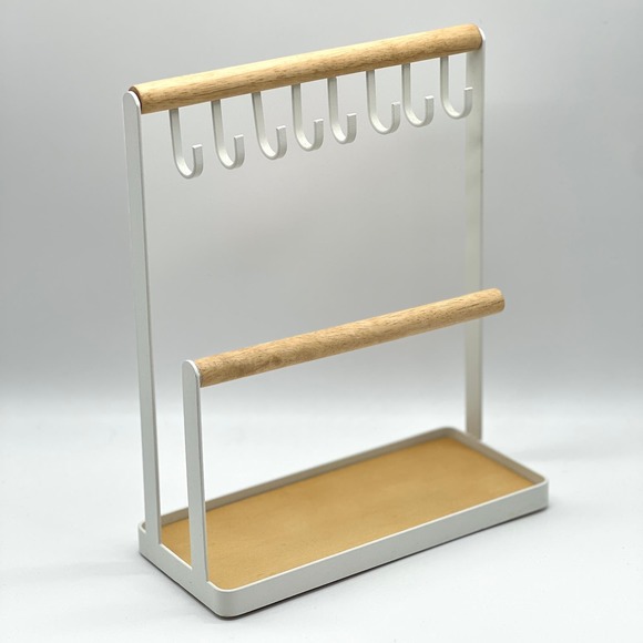 Unbranded Jewelry - Jewelry Display Storage Stand White Metal Wood Necklace Bracelet